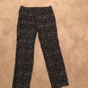 Ann Taylor black windowpane ankle pant 0 p